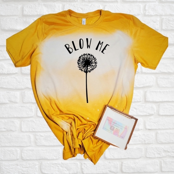 Blow Me Dandelion Bleached Tee S,M,L,XL,2X,3X - Picture 1 of 2
